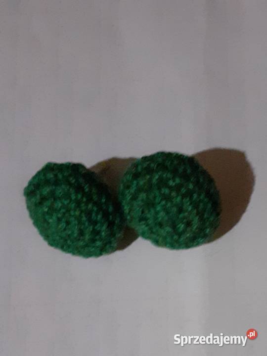 Kolczyki na szydełku kule hand made Kamyk