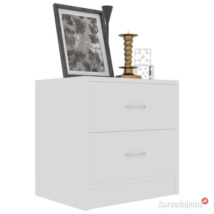 Szafki nocne 2 białe 40x30x40 materiał