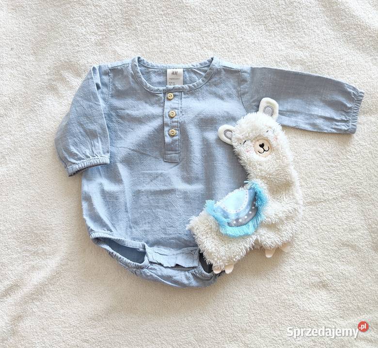 Body HM 56 niebieskie bawełna kombinezon newborn sprzedam