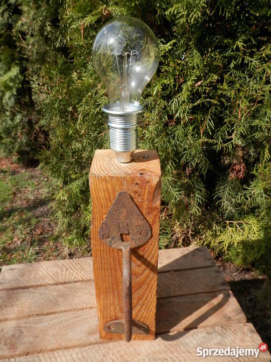 Lampa ręcznie wykonana ze starej belki sosny Szczecinek sprzedam