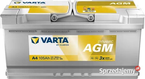 Akumulator VARTA A4 12V 105Ah 950A AGM osobowe Akumulatory Jelcz-Laskowice sprzedam