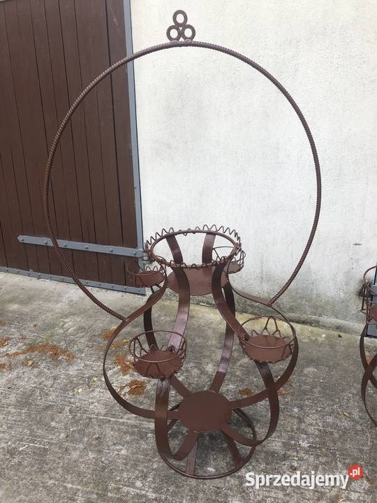 Kwietniki Stojaki na kwiaty 2 sztuki metalowe Ogród Kołobrzeg