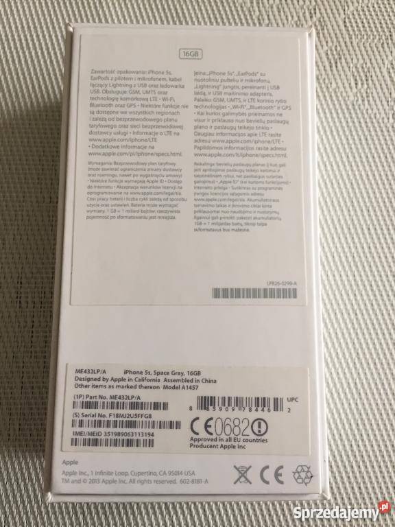 iPhone 5S Space Grey TMobile Stan Idealny standardowa Apple Wiśniowa