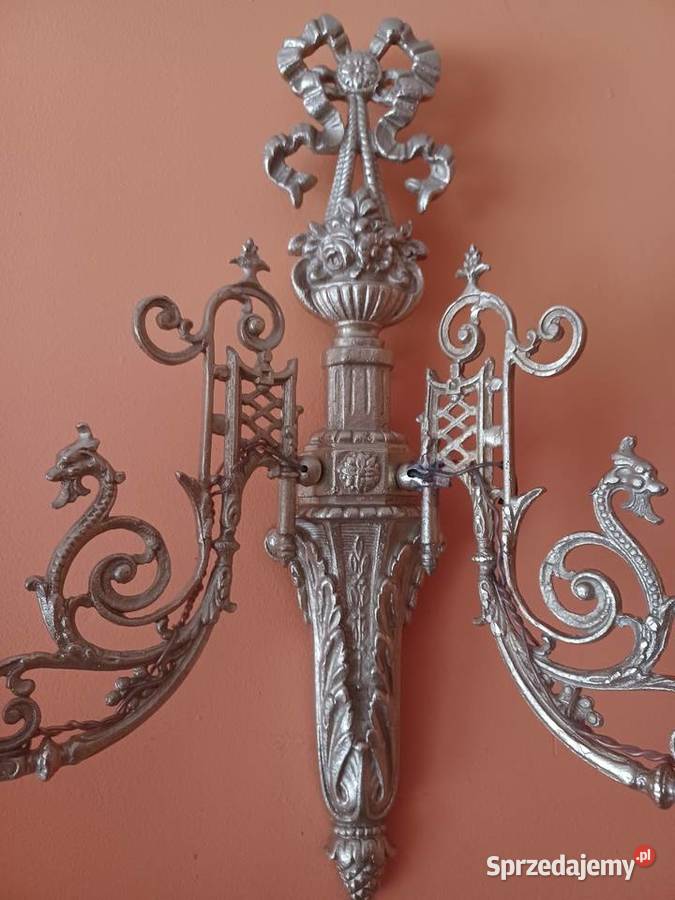 Piękny stary mosiężny kinkiet Poznań