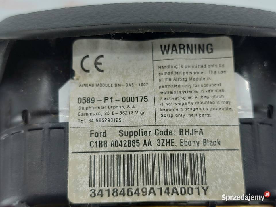 FORD FIESTA MK7 LIFT 15r AIRBAG poduszka świętokrzyskie Kielce