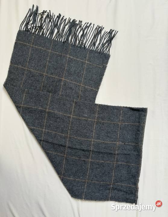 Szary ciepły szal męski w kratę Dla mężczyzn Bibice