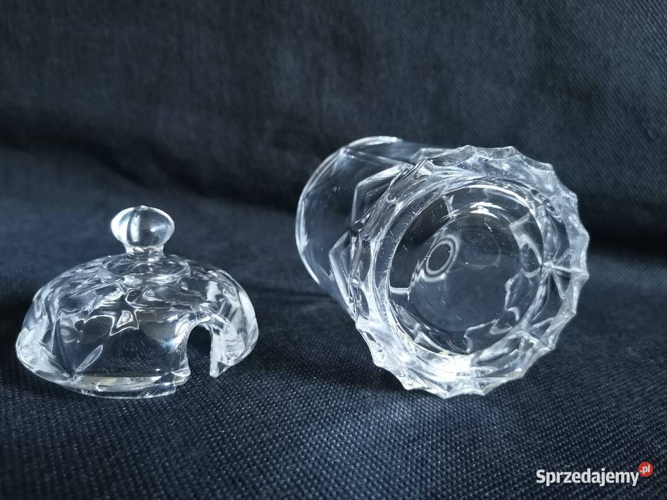 Stara przedwojenna musztardniczka szkło Art Deco Siemianowice Śląskie