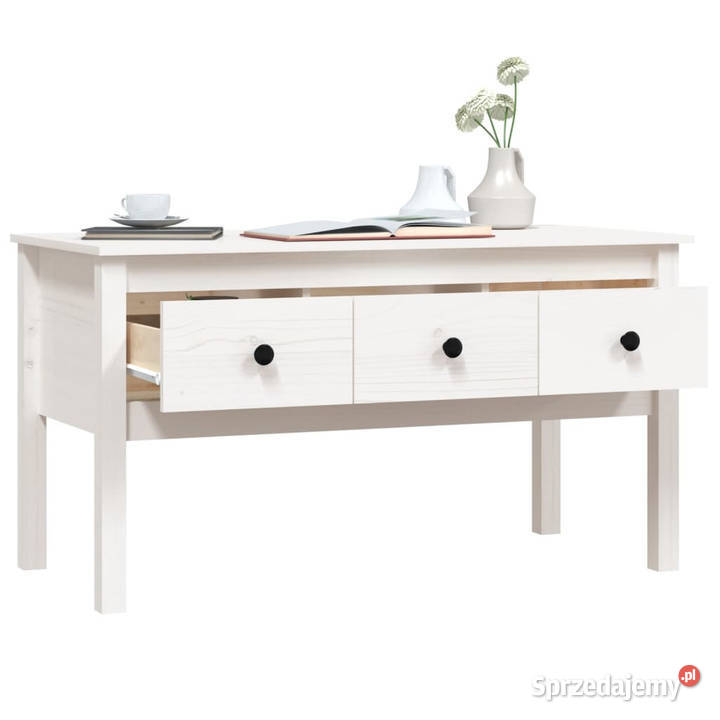 Stolik kawowy biały 102x49x55 lite drewno Warszawa sprzedam