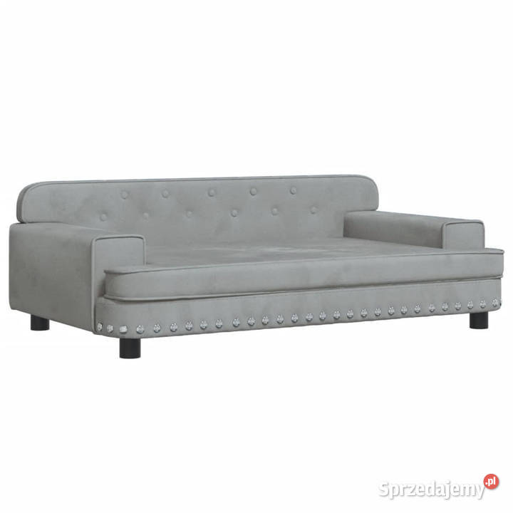 Sofa dzieci jasnoszara 90x53x30 aksamit