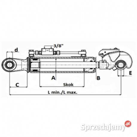 Łącznik hydrauliczny kat2 484644MM z hakiem 254