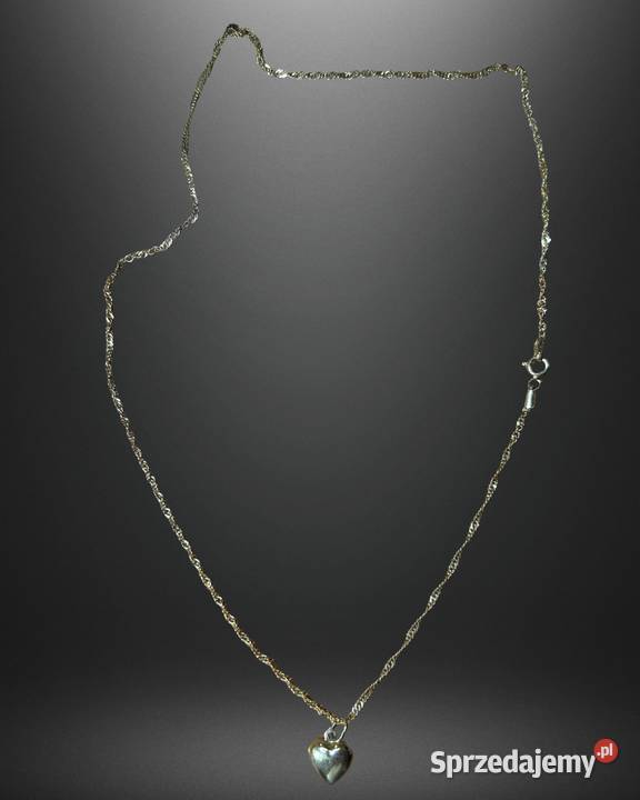 Łańcuszek złoty 14K z zawieszką Serduszko splot mazowieckie Warszawa