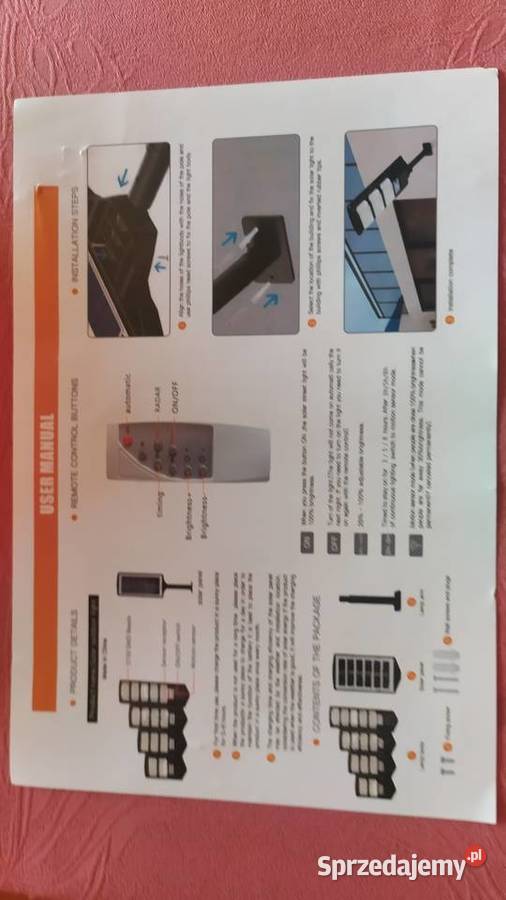 Zewnętrzna lampa solarna z pilotem Dom i Ogród Gołowierzchy sprzedam
