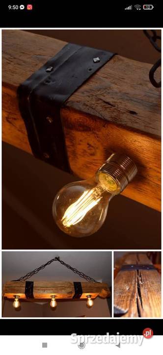 Lampa ze starej belki Woźniki