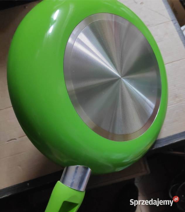 2x patelnia ceramiczna 26x4 zielone Łódź sprzedam
