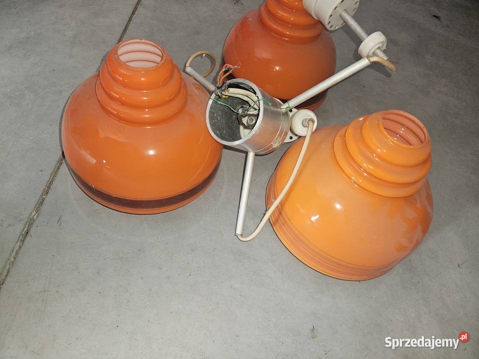 lampa wisząca lata 70 delam polska unikat trzy Żółkiewka-Osada