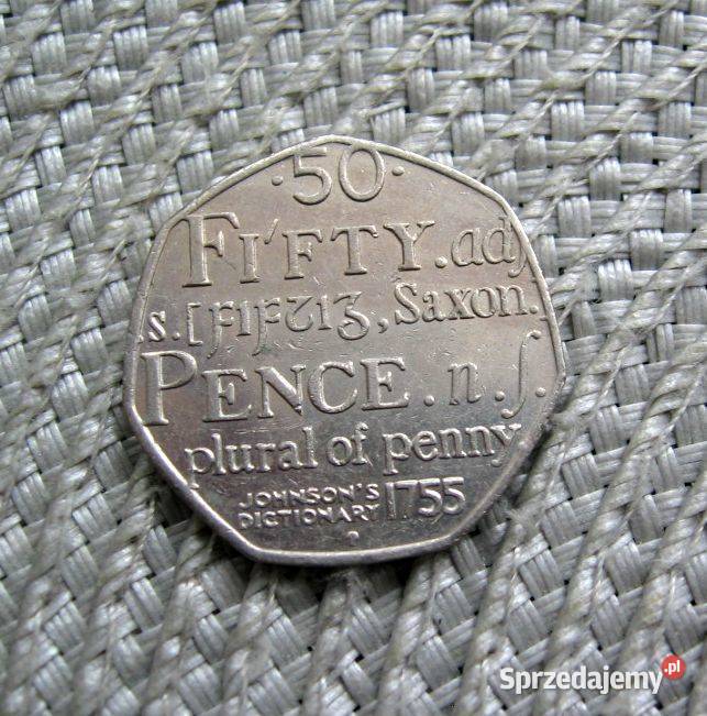 Wielka Brytania 50 Pensów 2005r Słownik Samuela