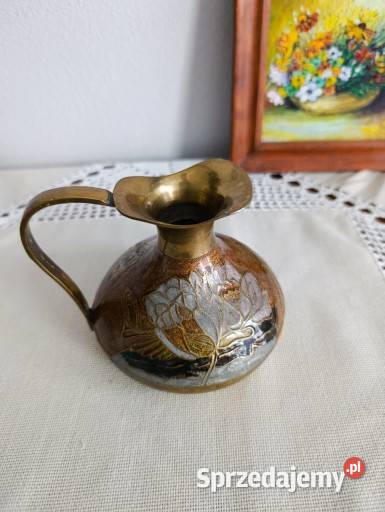 Vintage mosiężny dzbanek wazon Olsztyn