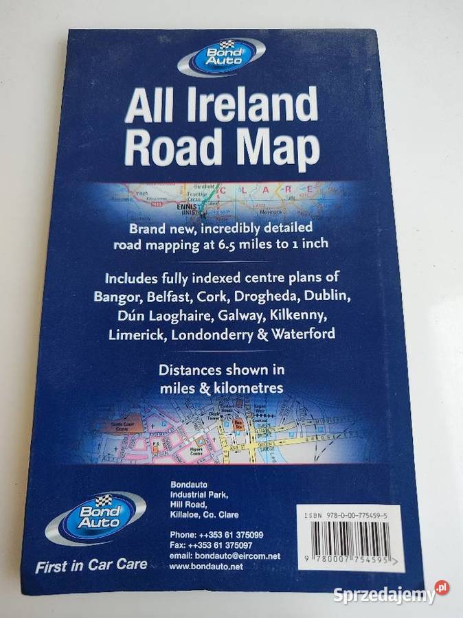 Mapa samochodowa Irlandii All Ireland Road Map Off-road warmińsko-mazurskie Olecko