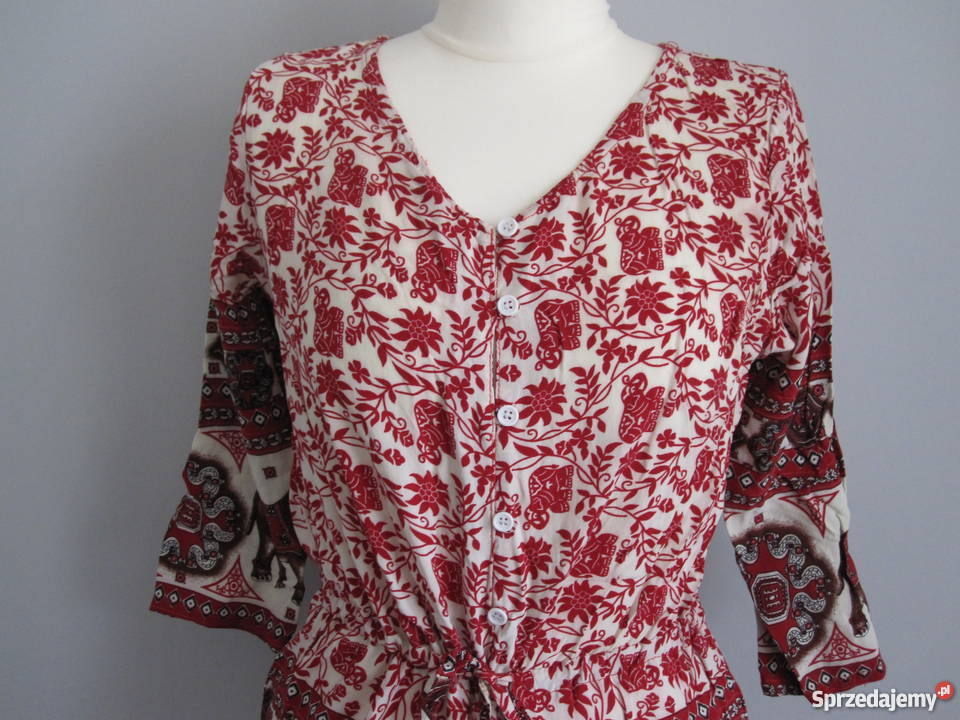 Kombinezon krótki letni w bordowe słonie XSS