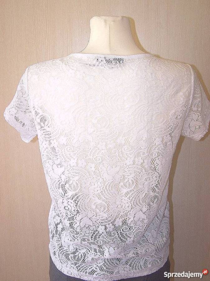 Bluzka Atmosphere Biała Koronkowa Kwiatowy Bluzki i koszule Łomża sprzedam
