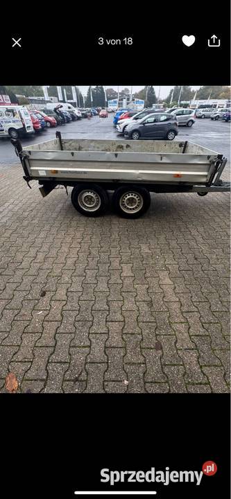 Humbaur 2600 kilo przyczepa Kipper Wywrot na tył Burtowe i plandeki Przyczepy Białystok