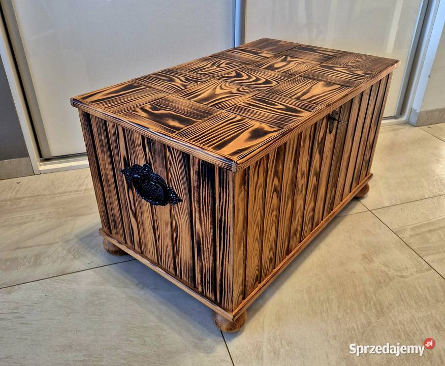 Skrzynia kufer z drewna opalanego Bydgoszcz