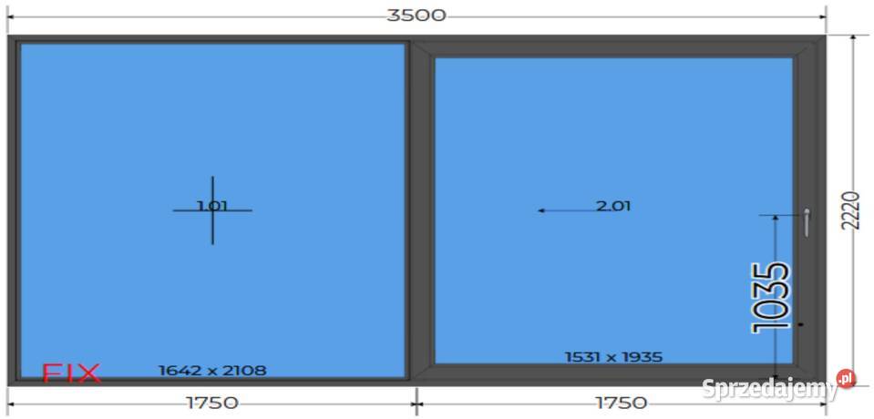Okno Smart Slide 3500x2220 350x222 antracyt dolnośląskie Oleśnica