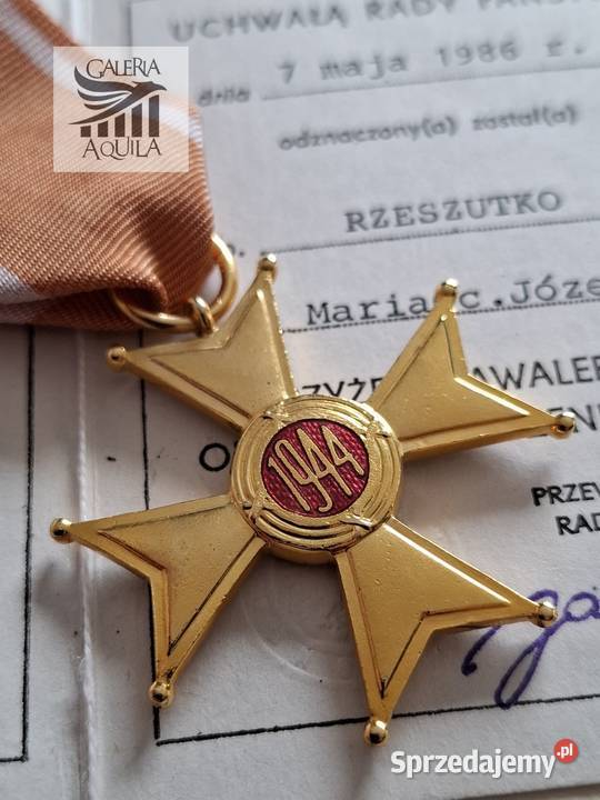 Krzyż kawalerski OOP dokument pudełko Wejherowo