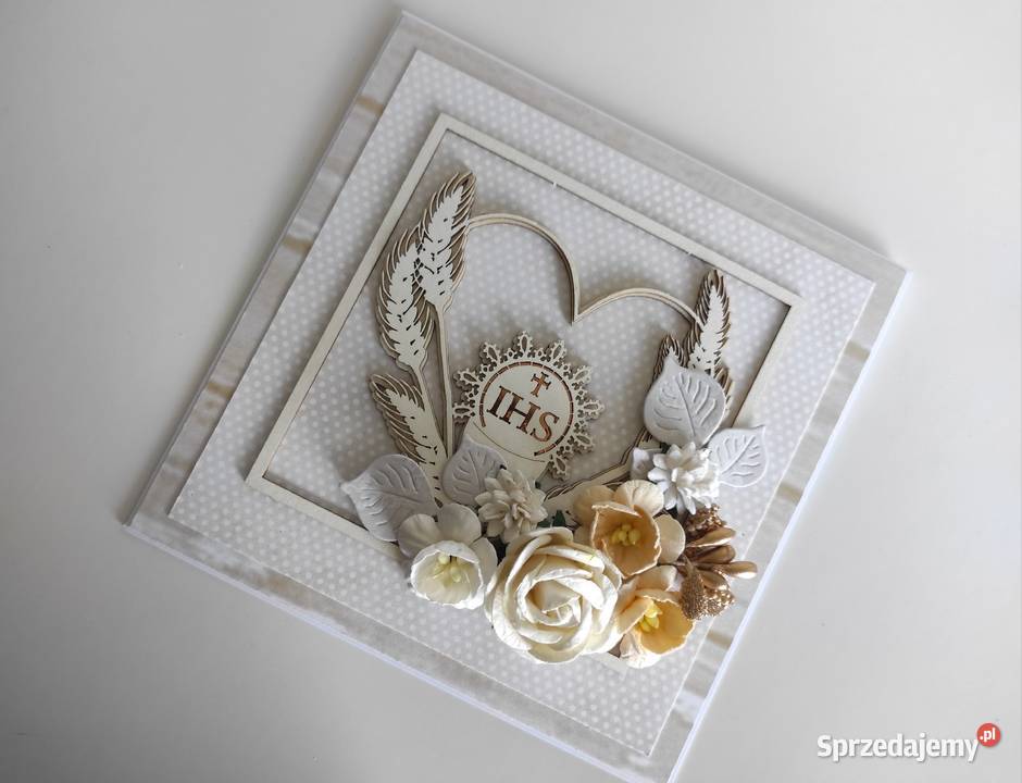 Kartka ręcznie robiona na Komunię Świętą z Łódź