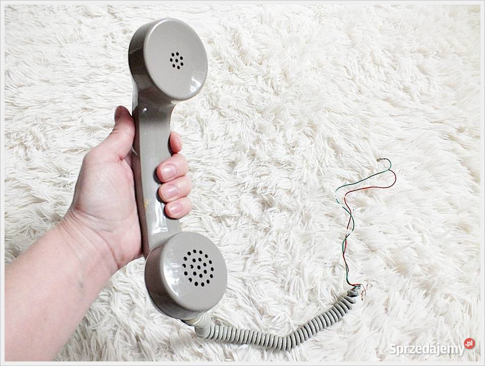 Słuchawka telefoniczna z czasów PRLu kolor szary