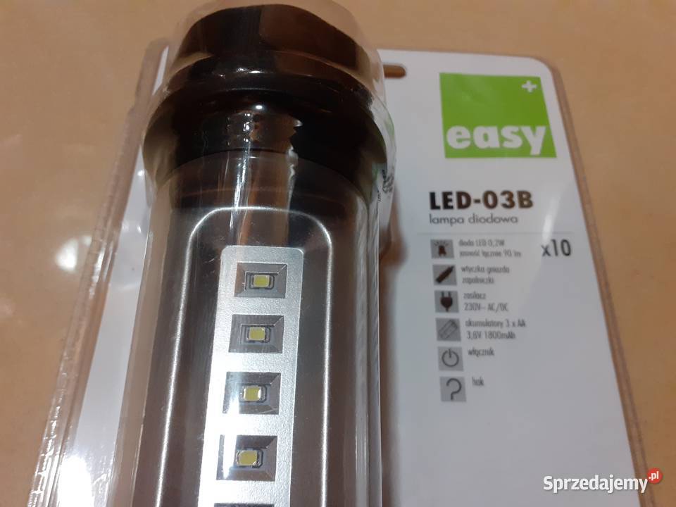 Diodowa lampa akumulatorowa LEDx10Firmy EAZY Somonino