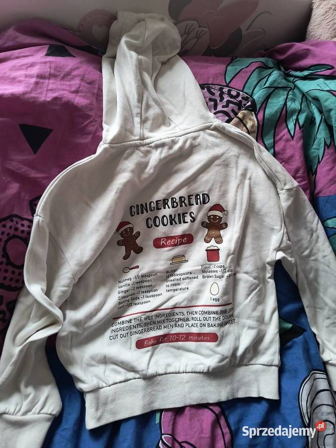 Bluza z kapturem z piernikiem biały