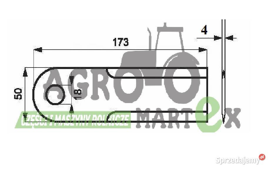 0000600172 00656420 656420 NÓŻ GŁADKI 173x50x4 nieuszkodzony