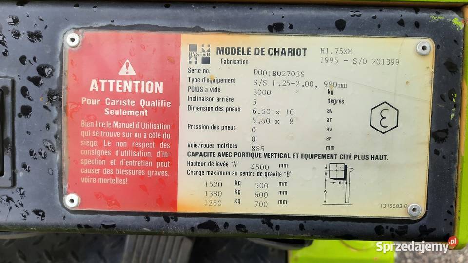 Wózek widłowy Hyster H175XM gaz Chrzanów sprzedam