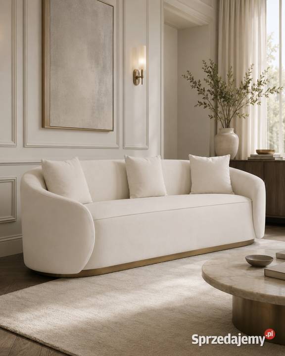 Sofa Nua N192 welurowa biała złota podstawa 80cm Opole sprzedam