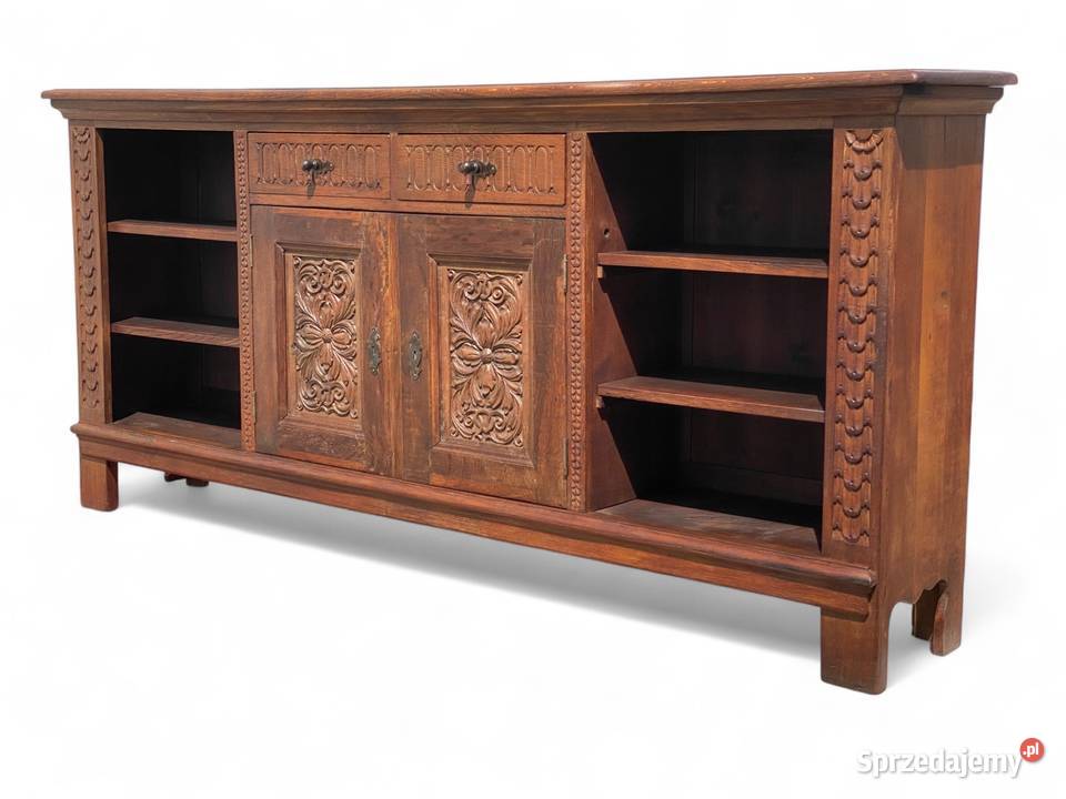 Rustykalna konsola szafka komoda dębowa lite Gryfice