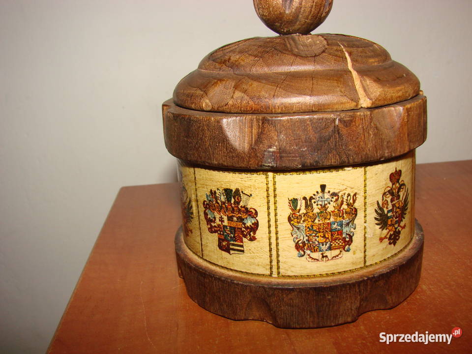 drewniane pudełko puszka Pruszcz Gdański sprzedam