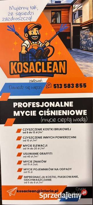 Mycie wysokociśnieniowe różnych powierzchni Chełmża