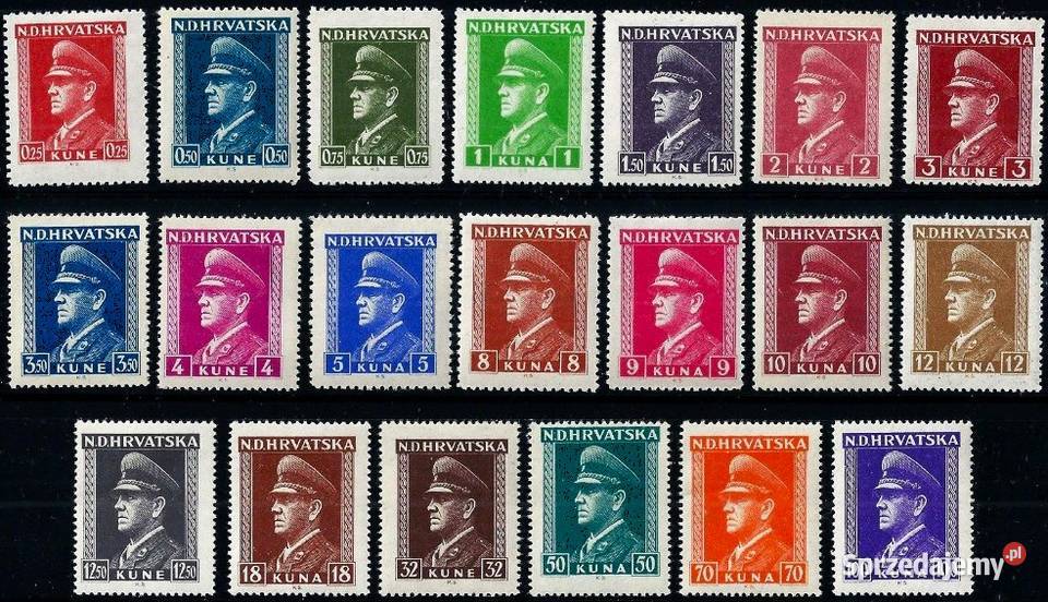 CHORWACJA 19431944 MNHkompletna seria wysyłka Filatelistyka pomorskie Człuchów sprzedam
