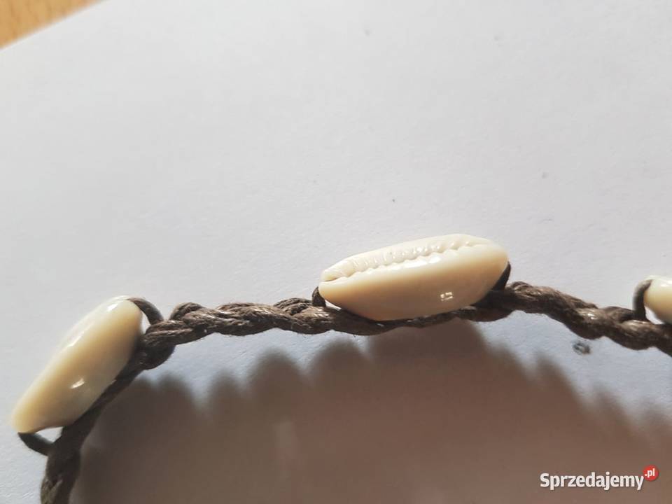 egzotyczna bransoletka ze skóry i muszli świętokrzyskie Kielce sprzedam