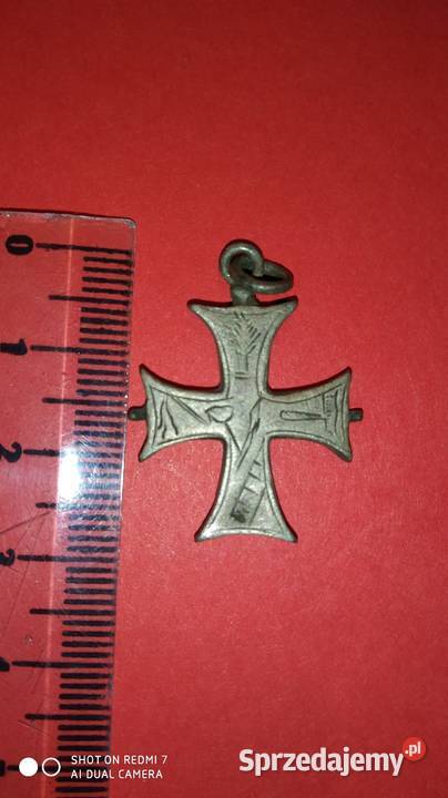 Srebrny stary krzyżyk relikwiarzowy Antyki, Sztuka, Kolekcje Tomaszów Mazowiecki