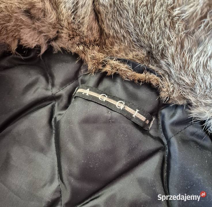 Kurtka jesienna damska z futrem królika Rozmiar 40(L)