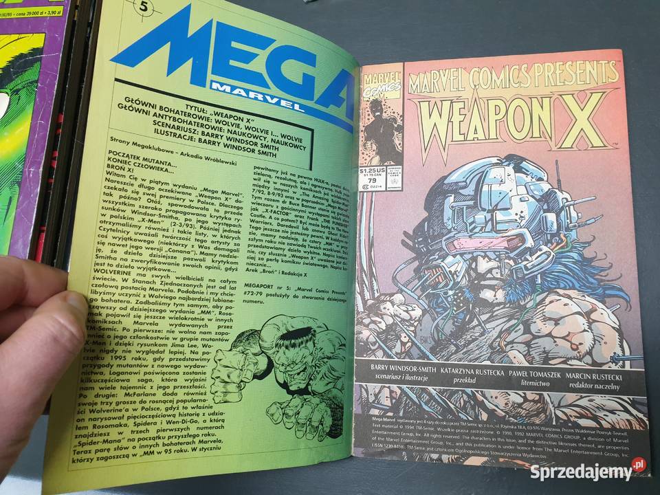 Mega Marvel 4 5 1994 Weapon X Wolverine TMSemic Gdynia sprzedam