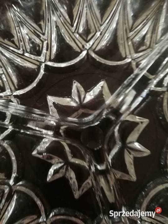 Okrągły dzielony kryształowy talerz patera na śląskie Kuźnia Raciborska