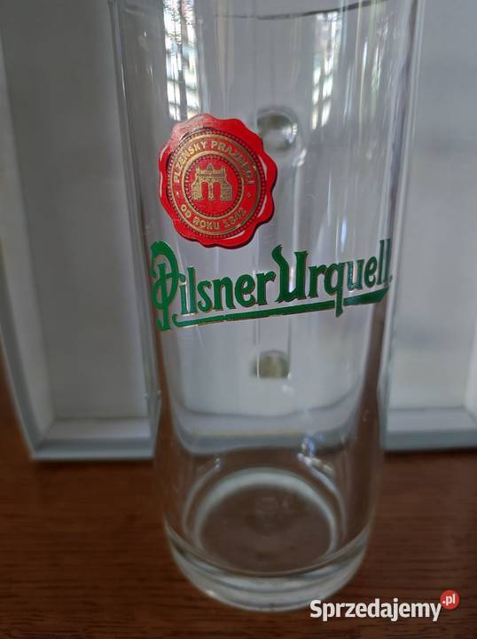 szklanka kufel do piwa Pilsner Urquell prosty z Szklanki i kufle