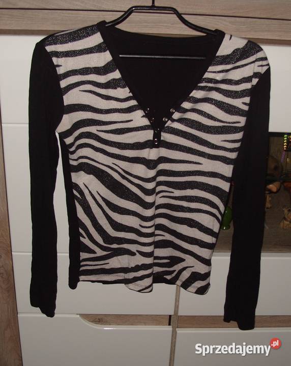 Bluzeczka wzór Zebra OXYD r SM biały