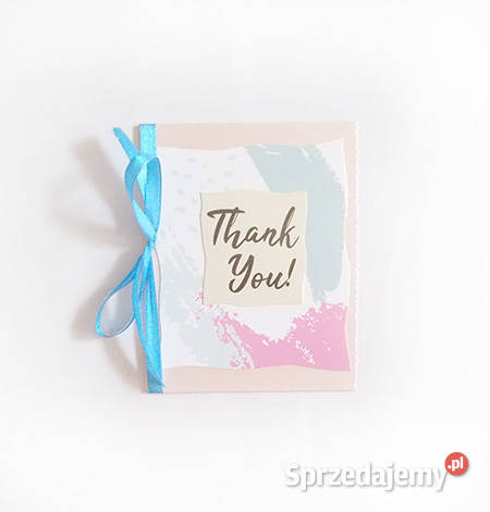 pastelowe podziękowania dziękuję kartka thank Śluby, wesela, przyjęcia Opole