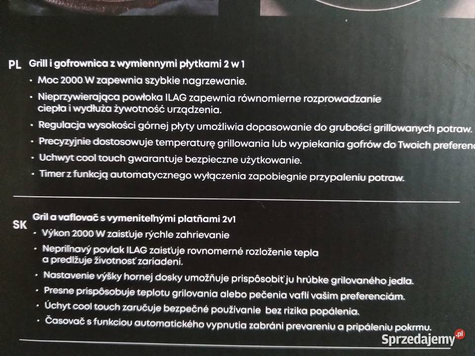 NAJTANIEJ Grill 2 w 1 Gofrownica 2000W z Reg Dom i Ogród Zabrze