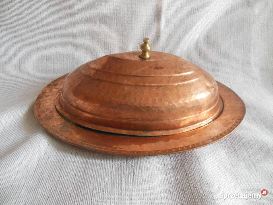 Talerz Owalny miedziany ocynkowany z pokrywką Kielce sprzedam