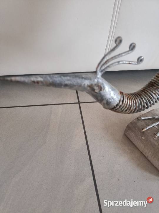 Dekoracja ogrodu ptak żuraw drewno metal Zamość